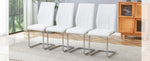 ZUN Set of 4 dining white dining chair set, PU material high backrest seats and sturdy leg W1151P203801