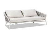 Rowan 63.5" Rope Barrel Back Patio Conversation Loveseat Sofa, Optic White Acrylic B2719P245981