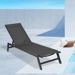 ZUN NEW Outdoor Chaise Lounge Chair,Five-Position Adjustable Aluminum Recliner,All Weather For 95118057