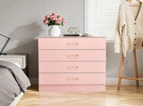 25.98"*12.99"*30.42" 4-Drawer Cabinet Faux Rose Gold Handles Pink 52552978