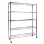 ZUN 5-Tier NSF Heavy Duty Adjustable Storage Metal Rack with Wheels & Shelf Liners Ideal for Garage, 49670774