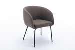 ZUN 039-Set of 1 Fabric Dining Chair With Black Metal Legs,Dark Brown 59192780