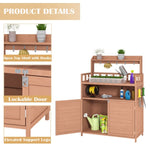 ZUN Potting Bench Outdoor Gardening Table for Outside Wood Garden Planting Workstation Work Benches with W1850P201057