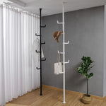 ZUN Adjustable Laundry Pole Clothes Drying Rack Coat Hanger DIY Floor to Ceiling Tension Rod Storage 95345222