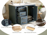 30'' Bathroom with Ceramic Sink Combo,Solid Wood Frame Bathroom Storage Cabinet, Freestanding N710P191970C