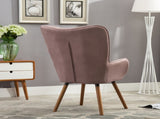 Doarnin Contemporary Silky Velvet Tufted Button Back Accent Chair, Mauve T2574P164269