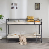 Twin Size Metal Bunk Bed for Kids Teens Adults, Heavy Duty Metal Bunk Bed with Ladder & Full-Length 72445538