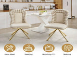 Dining Chairs Set of 2,Velvet Accent Chairs for Living Room, Vanity Chair with Gold Metal Legs, W757P281151
