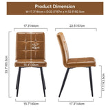 ZUN Dining Chairs set of 2, Faux Leather Kitchen Chair, Metal Leg 66797712