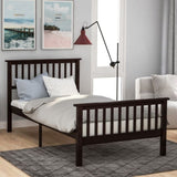 Wood Platform Bed Twin Bed with Headboard and Footboard WF191767AAP