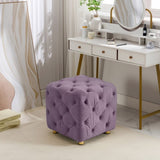 Purple Modern Velvet Upholstered Ottoman, Exquisite Small End Table, Soft Foot Stool,Dressing Makeup W1170103517