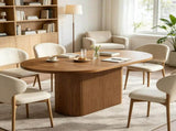 Oval Kitchen Dinner Table 47.24 Inch Dining Table With Hollow Base for 4 40049683