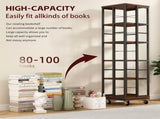 5 Tiers Rotating Bookshelf, Corner, 360 Display Wood Spinning Bookshelves, Floor Standing 41302090