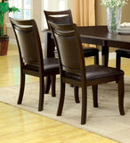 ZUN Transitional Dining Room Side Chairs Set of 2 Chairs only Dark Cherry / Espresso Padded Leatherette B01152300