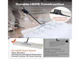 48-inch Snow Pusher Shovel with Ergonomic Handle, Durable HDPE Blade, Metal Edge Strip, and 62609315