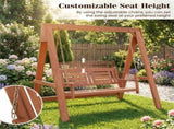 2-Person Hardwood Porch Swing with Stand, 800 LBS Capacity Outdoor Patio Swing Chair for Garden 06874000