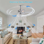 ZUN 52" Dual Wood 5-Blade Crystal Ceiling Fan with Remote W1592P154303