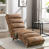 COOLMORE Linen Massage Chaise Lounge Indoor with Remote Control,Ergonomic Electric Massage Long W395P184846
