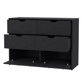 ZUN Black 4-Drawer Dresser B062P175094