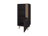 Wengue and Natural Oak Storage Cabinet with a Door and Open Storage B062P290230