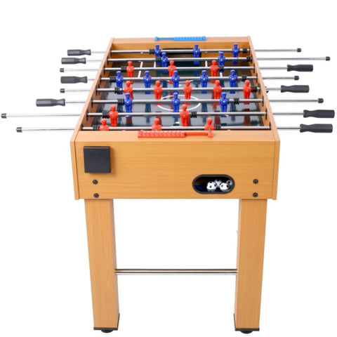 ZUN 54-Inch Hurricane Foosball Table for Family Game Rooms with Light Cherry Finish, Analog Scoring and 78842549