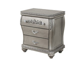Destiny Traditional Style 3-Drawer Night stand With metal drawer pulls Made with Wood in Silver B009P234701