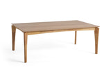 Dining Table, Rubberwood with Walnut Veneer, Mid-Century, Natural Oak Finish 64676.00NOAK