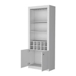 ZUN White Bar Cabinet with Wine Storage and Three Shelves B062P193658