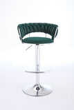 Set of 2 Bar Stools,with Chrome Footrest and Base Swivel Height Adjustable Mechanical Lifting Velvet W1249P247739