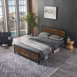 ZUN Twin Size metal bed Sturdy System Metal Bed Frame,Modern style and comfort to any bedroom,black W2297P241232