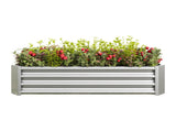 Metal Raised Garden Bed, Rectangle Raised Planter 421ft for Flowers Plants, Vegetables Herb Silver 12226437