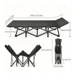 Grey outdoor camping bed with mat and handbag, heavy-duty outdoor bed 16455423