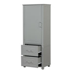 ZUN Tall Bathroom Storage Cabinet, Freestanding Storage Cabinet with Two Drawers and Adjustable Shelf, WF312728AAE