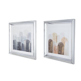 S/2 23.6x23.6" Kaiden Crystal Mirror Framed Wall Art on Mellow Golden Tint Background W2078P318309