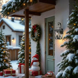 Black Outdoor Wall Lantern 2-Light, Large Outside Modern Wall Sconce Fixture, Industrial Porch W2714P218530