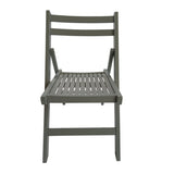 Furniture Slatted Wood Folding Special Event Chair - Gray, Set of 4, FOLDING CHAIR, FOLDABLE STYLE W49539765
