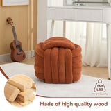 060-Chenille Fabric Modern Knot Design Ottoman Makeup Stool Footstool, Comfortable and Stylish Seat W527P239022