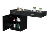15 PCT E0 Particleboard Pitted Surface 2 Drawers 1 Lock 1 Door 3 Hair Dryer Salon Cabinet BlackSame 93533597