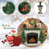 ZUN 4 Pieces Christmas Decoration Set with Garland Wreath and Entrance Trees 60546859