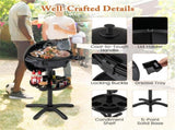Black 1200W Electric BBQ Grill with Double-Zone Cooking, 2-in-1 Freestanding & Countertop Grill for 14283039
