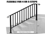 Matte Black Outdoor 4 Level Iron Handrail 59416717