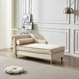 Modern Upholstery Chaise Lounge Chair with Storage Velvet W1097102811