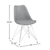 Set of 2 Polypropylene Side Chairs, Grey B016P223225