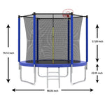 ZUN 8FT TRAMPOLINE Blue K1163P147159