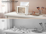 Elegant 4-Drawer Jewelry Box with Clear Front & Pink Velvet Interior White Storage Cabinet for 74850541