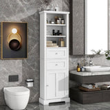 ZUN Tall Bathroom Storage Cabinet,Cabinet with One Door and Two Drawers, Freestanding Storage Adjustable WF314198AAK