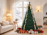 6ft Collapsible Pop Up Christmas Tree Artificial PVC Xmas Tree with Satin Ribbons & Bow Unlit 22632042