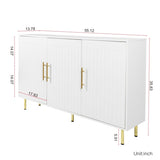 3-Door Large Storage Sideboard with Gold Handles for Kitchen, Dining Room and Living Room.55.12" W W2282P220597