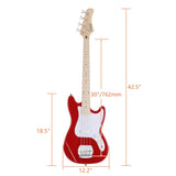 4 String 30in Short Scale Thin Body GB Electric Bass Guitar with Bag Strap 72743126
