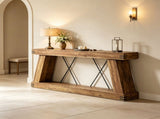 Farmhouse Console Table 70.9" Sturdy Base Entryway & Sofa Table 46440561